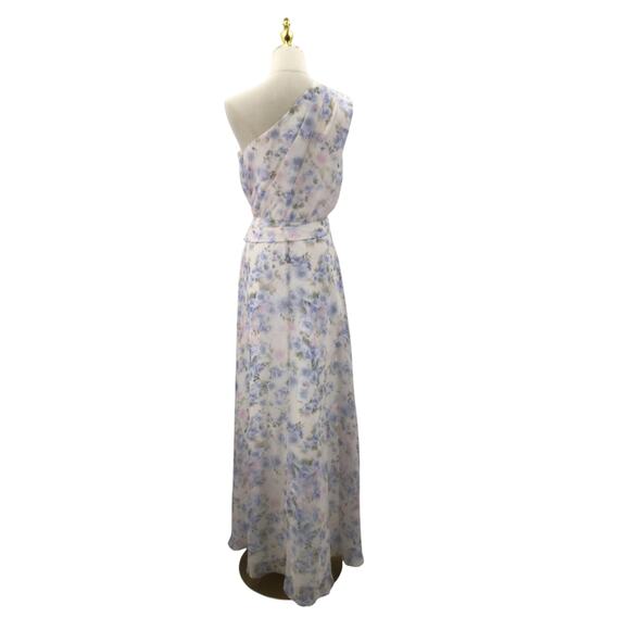 AW BRIDAL SZ 10 L azure purple print floral Cassidy formal party maxi dress B60 - Picture 4 of 9